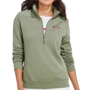 Vineyard Vines womens XL 18 Sage Green Saltwater 1/4 Zip Pullover Sweatshirt